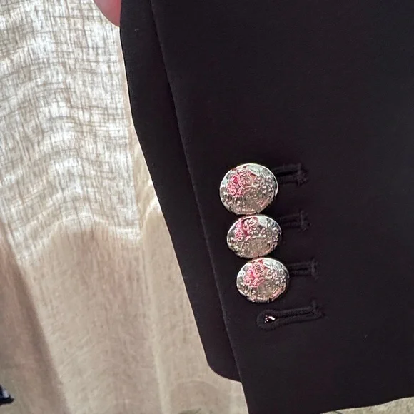 White House Black Market Black Blazer with Silver Buttons - Picture 3 of 4